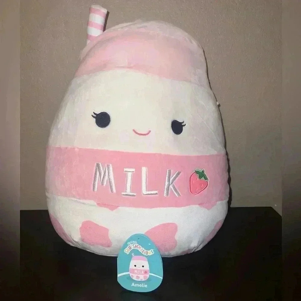 Squishmallow Amelie the Strawberry Milk 13”